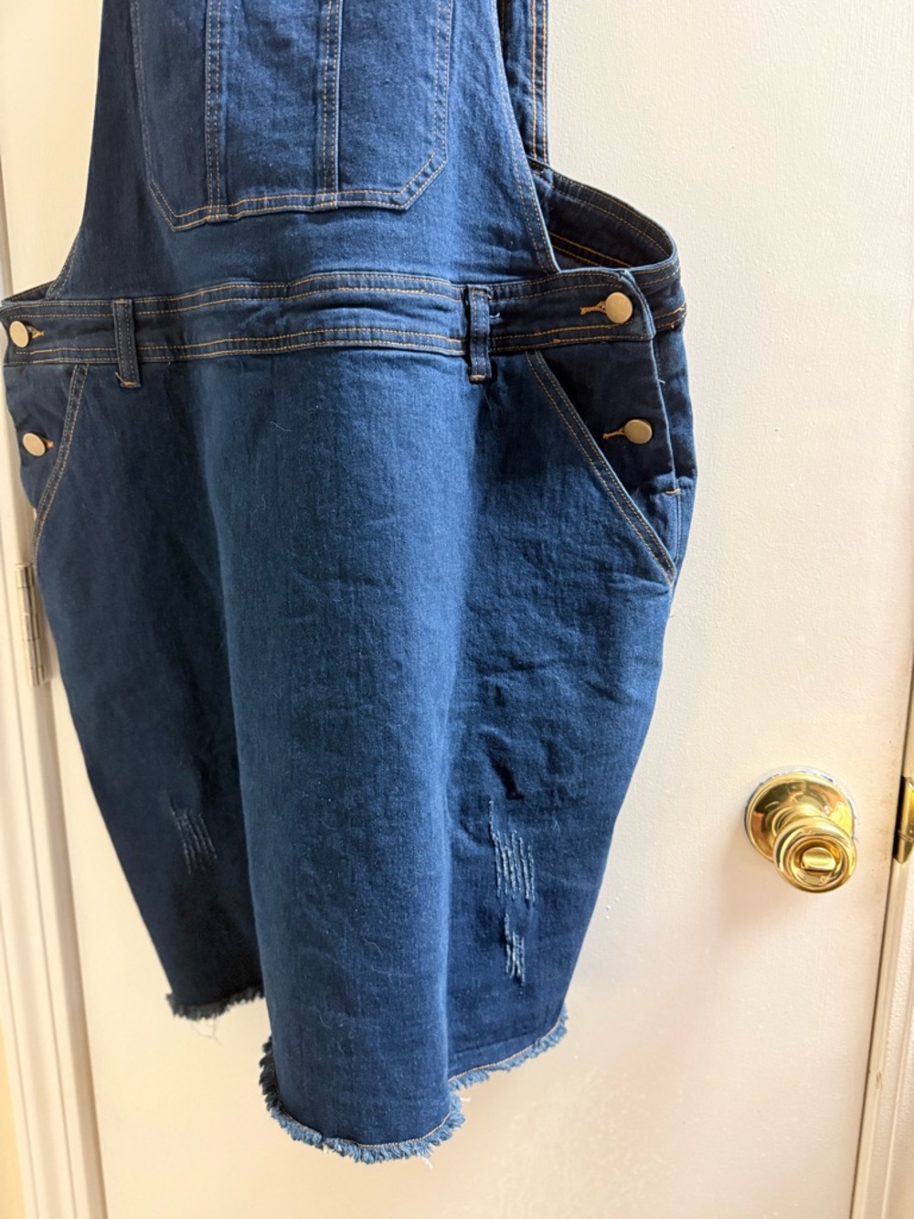 Agnes Orinda Dark Blue Denim Overall/Skirt - Picture 2 of 6